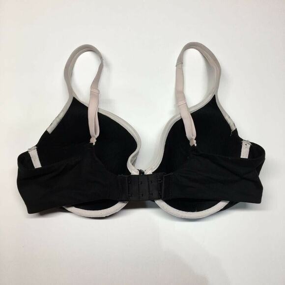 Body By Victoria's Secret Womens Full Coverage Bra Black White Lace Stretch 34D - Picture 3 of 6